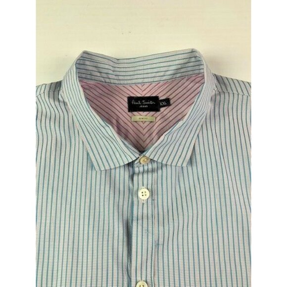 PAUL SMITH Jeans Mens Long Sleeve Slim Fit Cotton Button Up Shirt Size XXL - Picture 5 of 10